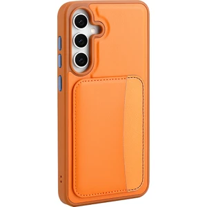 Maks Technology Samsung Galaxy S25 Fe Kılıf Kartlıklı Mkst X-Kart Silikon Kapak - Turuncu