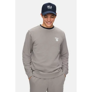 Valley Grafit Bisiklet Yaka Baskılı Standard Fit Erkek Sweatshirt
