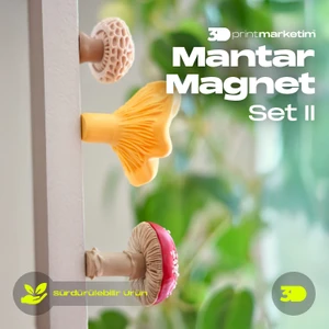 3D Print Marketim Mantar Buzdolabı Magnet Süsü ve Not Tutacağı