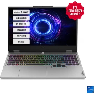 Loq 15IRX10 83JE00ETTR-08 I7-13650HX 32GB Ddr5 2tb SSD RTX5060-8GB 15.6" IPS 144Hz Dos