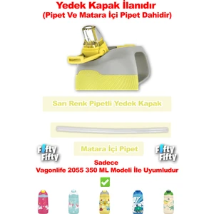 Pipetli Yedek Kapak + Matara Içi Pipet (Sadece 2055 350 ml Çocuk Termosu ile Uyumludur)