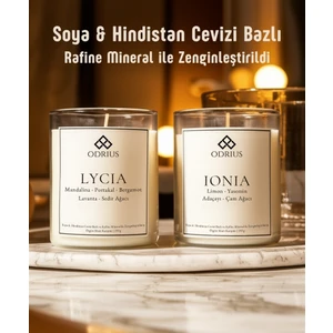 Ferah Yazlık Kokulu Mum – Turunçgil, Lavanta, Limon, Adaçayı – 2’li Premium El Yapımı Mum – Soya & Hindistan Cevizi Bazlı ve Rafine Mineral ile Zenginleştirilmiş Özgün Mum Karışımı – (2x150g) - ODRIUS