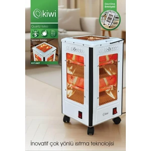 KHT-8407 Quartz Isıtıcı 5 Yönlü Isıtma & Enerji Tasarruflu Kuvars Tüp & Taşınabilir Tasarım