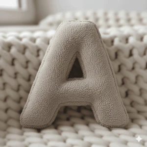 Litera, A Harfi, Yastık, Kırlent, Elyaf Dolgulu, Welsoft Kumaş, 40 cm