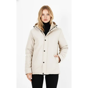 İçi Kürklü Cepli Kapüşonlu Jel Elyaflı Su ve Rügar Geçirmez Kadın Kışlık Mont