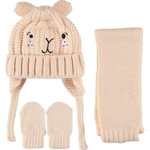 Kız Bebek Şapka-Atkı-Eldiven 3’lü Takım