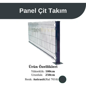 Panel Çit Takım Antrasit 100x250 Cm