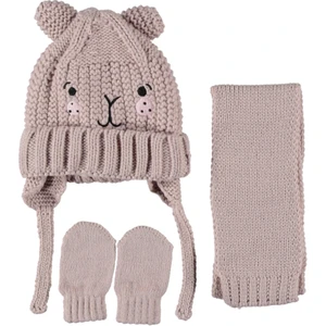 Kız Bebek Şapka-Atkı-Eldiven 3’lü Takım