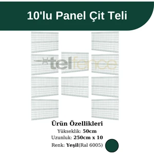 10 ‘lu Panel Çit Teli 50 Cm Yeşil (25 Metre)