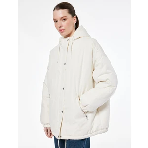 Fermuarlı Uzun Kollu Su Itici Kapüşonlu Anorak Şişme Spor Mont