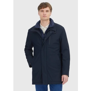 Lacivert Dik Yaka Casual Dokuma Kaban