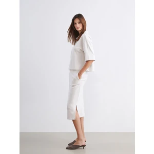 Beli Lastikli Yırtmaçlı Etek