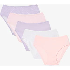 Kız Çocuk Cotton Çok Renkli 5'li Slip