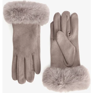 Gri Romina Suni Süet Eldiven