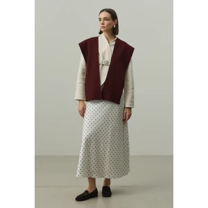 Kare Parçalı Atkı Koyu Bordo