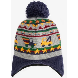 Erkek Çocuk Arabalı Çizgili Bere