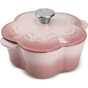 Flower Demir Döküm Tencere Pembe 20 cm