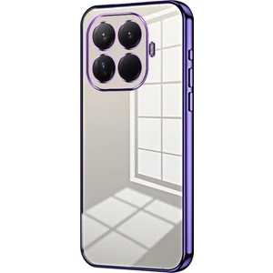 Digital Computer Home Xiaomi 15T Pro Kılıf Galvaniz Çerçeve Yumuşak Tpu Telefon Kılıfı - Mor (Yurt Dışından)