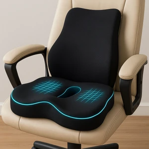 Oto Araç Ofis Koltuk Sandalye Bel Destek Minderi ve Visco Oturma Minderi