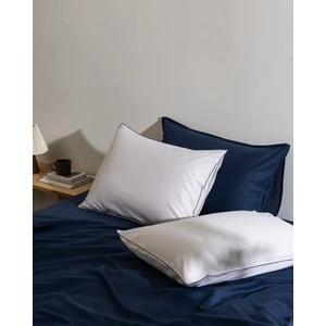 Madame Coco Aulne %100 Pamuk 2'li Yastık Kılıfı - Beyaz/lacivert