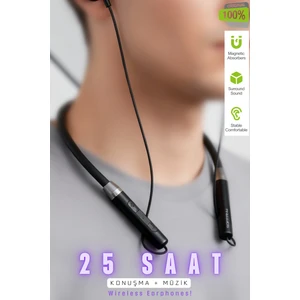 AP-18 Magnet Serisi Boyun Askılı Bluetooth 5.3 Kulaklık Siyah