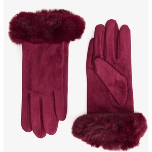 Bordo Romina Suni Süet Eldiven