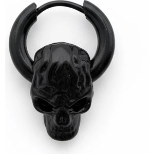 Winy Concept Siyah Kurukafa Figürlü Çelik Halka Küpe