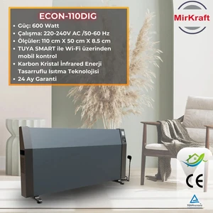 Econ 110 Antrasit Dijital Konvektör Isıtıcı Yüksek Performanslı Isıtma