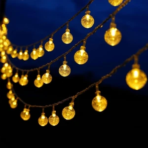 Horasan Ticaret 5 M 28 LED Kristal Top Gün Işığı – Şeffaf Kablo – Fişli Eklemeli