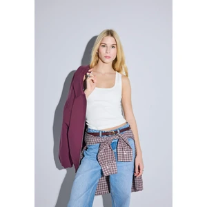 Fitted U Yaka Basic Düz Fitilli Kaşkorse Atlet A1665AX25SM