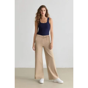 Gabardin Palazzo Pantolon Wide Leg Yüksek Bel Geniş Bol Paça E1794AX25SP