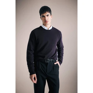 %100 Yün Standart Fit Bisiklet Yaka Kazak F3127AX25WN