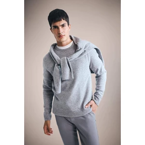 %100 Yün Standart Fit Bisiklet Yaka Kazak F3127AX25WN