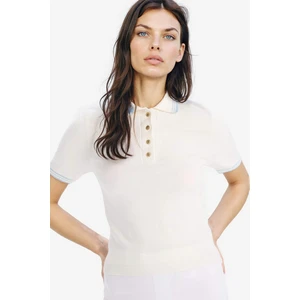 Slim Fit Dar Kesim Polo Yaka Basic Düz Triko Kısa Kollu Kazak E5038AX25SP