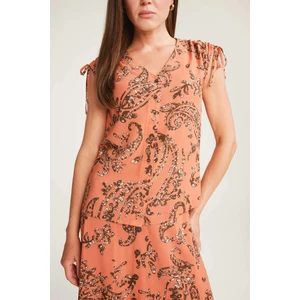 Regular Fit V Yaka Desenli Kısa Kollu Gömlek F0987AX25SM