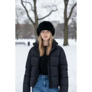 Aware Time Kadın Kürklü Kışlık Peluş Bucket Şapka