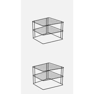 3 Katlı Siyah Tezgah Üstü 2 Li, Dolap Içi Tabaklık, Düzenliyici