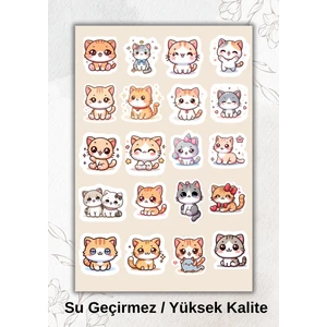 Tatlı Kedi Sticker Ajanda Bullet Journal YRM080