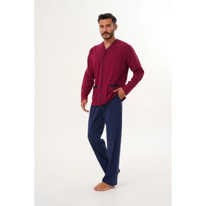 Çift Kaplan 8002 Düz Önden Düğmeli Pijama Takımı