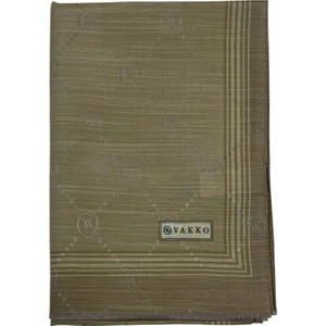 Pamuk Ipek Şal - Bordürlü Monogram - Soft Yeşil