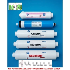 -Premium,Nsf li-Vontron membranlı, Tüm Kapalı Kasa Su Arıtma Cihazı Filtresi,5 li Filtre Seti