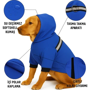 Lacivert Su Gecirmez Reflektorlu Ici Polar Kaplamali Yagmurluk