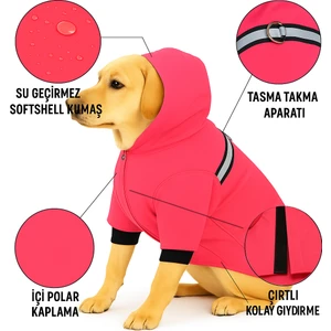 Petite Pati Pembe Su Gecirmez Reflektorlu Ici Polar Kaplamali Yagmurluk