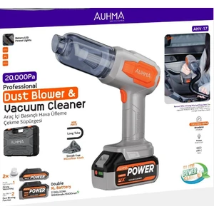 (AHV-17)  20.000pA Güçlü Vakumlu ve Üflemeli Araç için Süpürge 120W güç -10.000mah+15.000mah pil