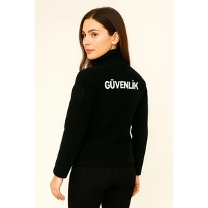 Nakış Işlemeli Kadın Göğüsten Cepli Kalın Kışlık Özel Güvenlik Polar