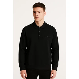 Regular Fit Polo Yaka Uzun Kol Sweatshirt - 7419