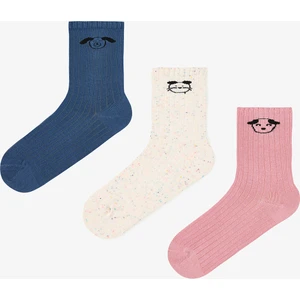 3 Çift Pamuklu Hayvan Desenli Soket Çorap