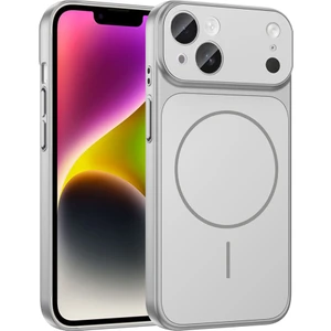 iPhone 15 Kılıf Zore M-Safe Şarj Özellikli Kamera Korumalı Formen Kapak - Gümüş