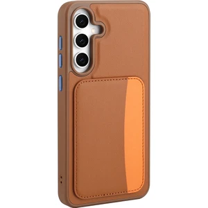 Nova Global Galaxy S25 Fe Kılıf Kartlıklı Zore X-Kart Silikon Kapak - Kahverengi