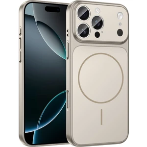 iPhone 15 Pro Kılıf Zore M-Safe Şarj Özellikli Kamera Korumalı Formen Kapak - Gri